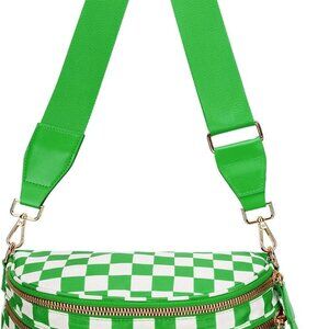 Elegant Checkered Bum Bag for Women - Spacious Crossbody Fanny Pack